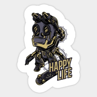 Steampunk Robot Sticker